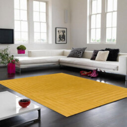 Yellow Wool Easy To Clean Optical/ (3D) Handmade , Luxurious , Modern , Wool Rug For Living Room, Bedroom - 120Cm X 170Cm - thumbnail 1