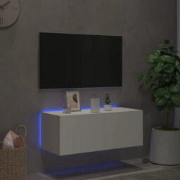 Walplus Tv Wall Cabinet With Led Lights White 80X35X31 Cm - thumbnail 3
