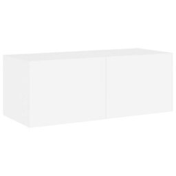 Walplus Tv Wall Cabinet With Led Lights White 80X35X31 Cm - thumbnail 7