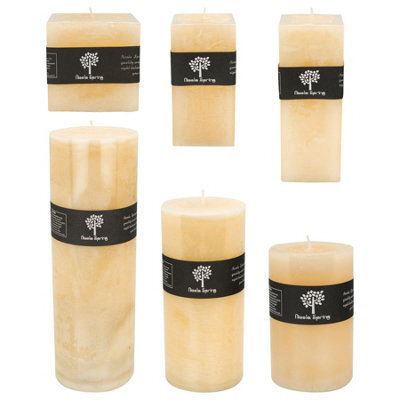 Nicola Spring Vanilla Pillar Candles - 6 Sizes - Cream - Pack Of 6 - image 1