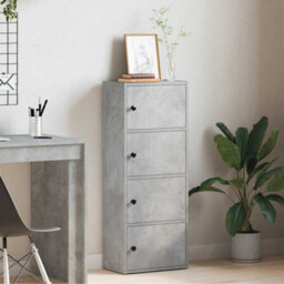 Berkfield Bookcase Concrete Grey 40X24X102 Cm Engineered Wood - thumbnail 3
