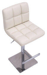 Lamboro Allegro Deluxe Kitchen Bar Stool, Adjustable Height And Swivel, Breakfast Bar & Home Barstool, Cream - thumbnail 6