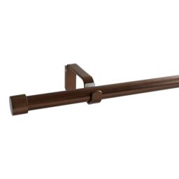 GoodHome Kozani Satin Brown Bronze Copper Effect Extendable Cap Single Curtain Pole Set, (L)2000mm-3300mm (Dia)19mm - thumbnail 7