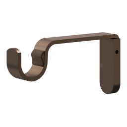 GoodHome Kozani Satin Brown Bronze Copper Effect Extendable Cap Single Curtain Pole Set, (L)2000mm-3300mm (Dia)19mm - thumbnail 4
