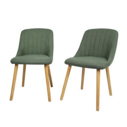 Emilia Dining Chairs In Premium Textured Linen Set Of 2 Green - thumbnail 5