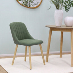 Emilia Dining Chairs In Premium Textured Linen Set Of 2 Green - thumbnail 3