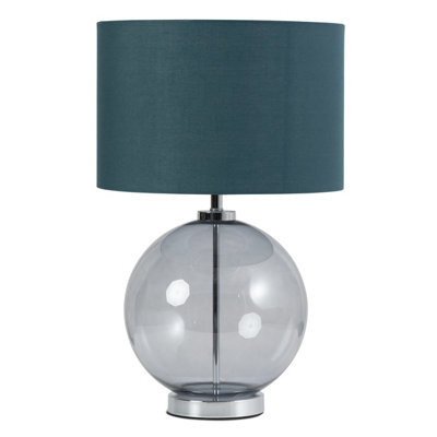 Lighting Supermarket Orb Smokey Blue/chrome Table Lamp - image 1