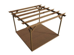 Arbor Garden Solutions Timber Pergola And Decking Complete Diy Kit, Ovolo Design (4.2M X 4.2M, Rustic Brown Finish) - thumbnail 7