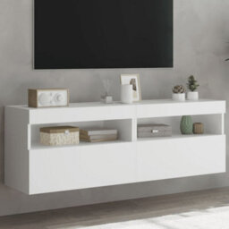 Vidaxl Tv Wall Cabinets With Led Lights 2 Pcs White 60X30X40 Cm - thumbnail 1