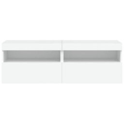 Vidaxl Tv Wall Cabinets With Led Lights 2 Pcs White 60X30X40 Cm - thumbnail 9