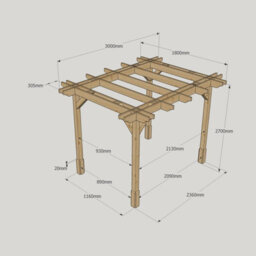 Rutland County Garden Furniture Double Premium Pergola - Wood - L180 X W300 X H270 Cm - Light Green - thumbnail 5