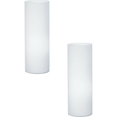 Elegant 2-Pack White Opal Glass Table Lamps With E27 Socket And Inline Switch - image 1