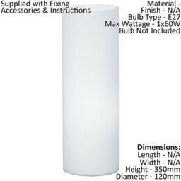 Elegant 2-Pack White Opal Glass Table Lamps With E27 Socket And Inline Switch - thumbnail 2