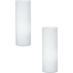 Elegant 2-Pack White Opal Glass Table Lamps With E27 Socket And Inline Switch