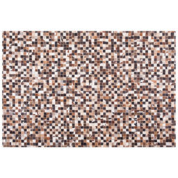 Beliani Rug Konya Brown 160 X 230 Cm Leather - thumbnail 1