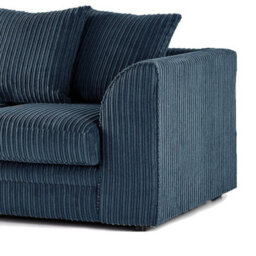 Hannah Jumbo Cord 4 Seater Left Hand Facing Corner Sofa Navy Blue - thumbnail 4
