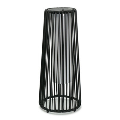 Valuelights Small Black Rattan Solar Powered Outdoor Garden Lantern Floor Lamp - image 1