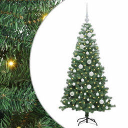 Vidaxl Christmas Tree With 150 Leds With Stand Green 120 Cm Pvc - thumbnail 2
