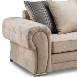 Furnishings For Less UK Milan Fabric 3 Piece Sofa Suite Mink Scatter Back Chesterfield Style - thumbnail 5