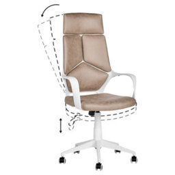Beliani Office Chair Delight Faux Suede Light Brown - thumbnail 6