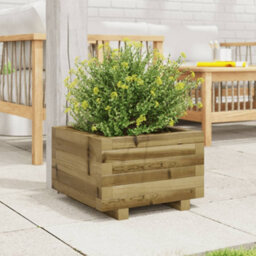 Berkfield Rustic Garden Planter 40X40X26.5 Cm Impregnated Wood Pine - thumbnail 3