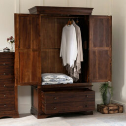 The Furniture Market French Hardwood Mahogany Stained 2 Door 2 Drawer Double Wardrobe - thumbnail 5