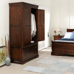 The Furniture Market French Hardwood Mahogany Stained 2 Door 2 Drawer Double Wardrobe - thumbnail 6
