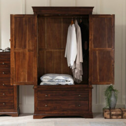 The Furniture Market French Hardwood Mahogany Stained 2 Door 2 Drawer Double Wardrobe - thumbnail 4