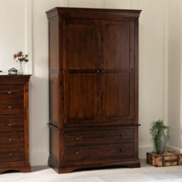 The Furniture Market French Hardwood Mahogany Stained 2 Door 2 Drawer Double Wardrobe - thumbnail 2