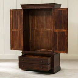 The Furniture Market French Hardwood Mahogany Stained 2 Door 2 Drawer Double Wardrobe - thumbnail 7