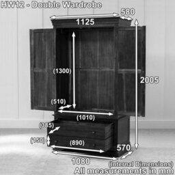 The Furniture Market French Hardwood Mahogany Stained 2 Door 2 Drawer Double Wardrobe - thumbnail 9