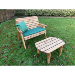 Marlborough Deluxe Two Seater Bench Set With 1 X Bench Cushion Green - thumbnail 3