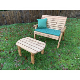 Marlborough Deluxe Two Seater Bench Set With 1 X Bench Cushion Green - thumbnail 2