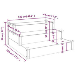 Berkfield Garden Raised Bed 120X120X56 Cm Solid Wood Fir - thumbnail 7
