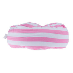 Homescapes Pink And White Stripe Pleated Round Floor Cushion - thumbnail 2