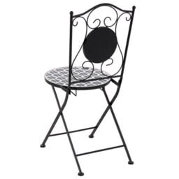 Beliani Set Of 2 Garden Chairs Sirolo Folding Metal White/ Blue - thumbnail 6