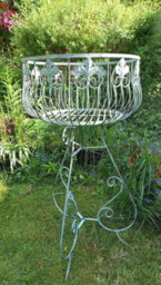 Inspirational Gifting Urn Flower Planter Table Pot Holder In Verdigris Metal With Antique Style - thumbnail 4