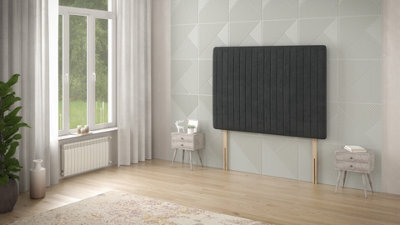 Somnior Beds Somnior  2Ft6 Eleanor Small Single 32 Inches Tweed Charcoal Headboard With Wooden Struts