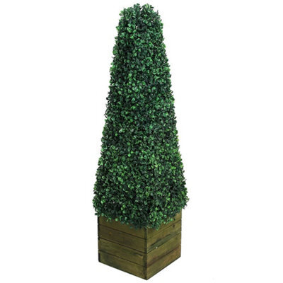 Gardenwize Garden Outdoor Solar Powered Obelisk Artificial Topiary Tree Plant With Light - image 1