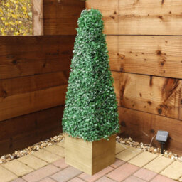 Gardenwize Garden Outdoor Solar Powered Obelisk Artificial Topiary Tree Plant With Light - thumbnail 2