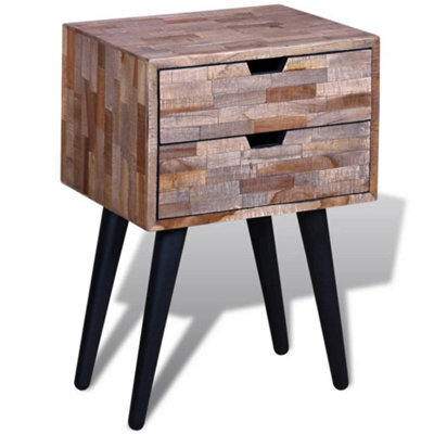 Vidaxl Nightstand With 2 Drawers Reclaimed Teak Wood - image 1