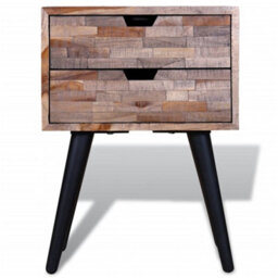 Vidaxl Nightstand With 2 Drawers Reclaimed Teak Wood - thumbnail 7