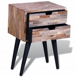 Vidaxl Nightstand With 2 Drawers Reclaimed Teak Wood - thumbnail 5