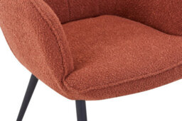 Aldbury Copper Bouclé Armchair With Matching Footstool - Black Metal Legs - thumbnail 7