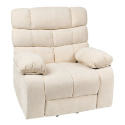 Beliani Electric Recliner Chair Ares Fabric Light Beige - thumbnail 1