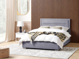 Beliani Ottoman Bed Velvet Rouen 140 X 200 Cm (Eu Double) Dark Grey - thumbnail 2