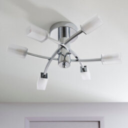 Anson Lighting Soccoro 6Lt Semi Flush Light Finished In Chrome Plate And Frosted Glass - thumbnail 4