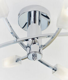 Anson Lighting Soccoro 6Lt Semi Flush Light Finished In Chrome Plate And Frosted Glass - thumbnail 6