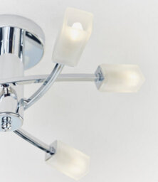 Anson Lighting Soccoro 6Lt Semi Flush Light Finished In Chrome Plate And Frosted Glass - thumbnail 3