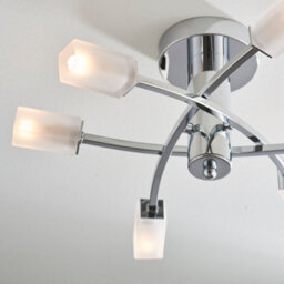 Anson Lighting Soccoro 6Lt Semi Flush Light Finished In Chrome Plate And Frosted Glass - thumbnail 5